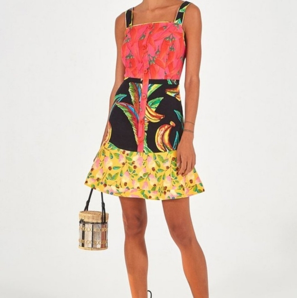 FARM Rio Dresses & Skirts - FARM Rio Multi-Color Tropical Fruit-Print Mini Dress